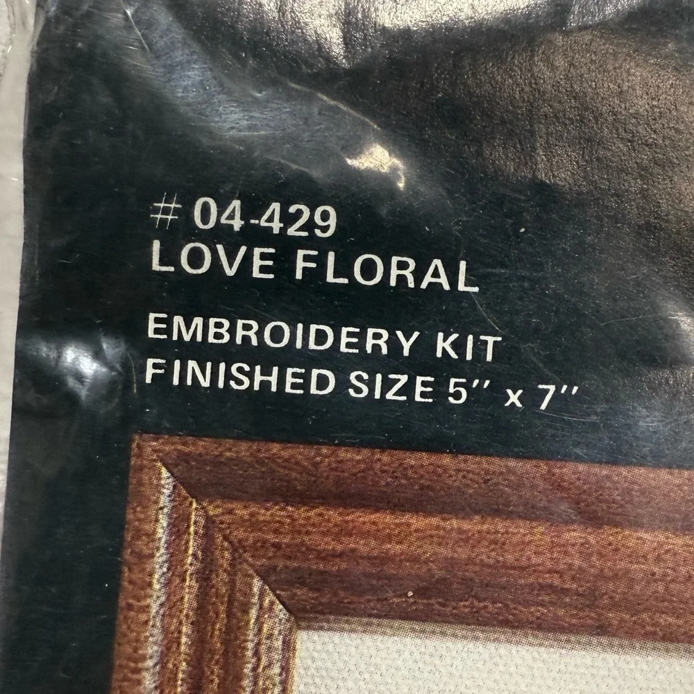 Floral Embroidery Kit with Love Design
